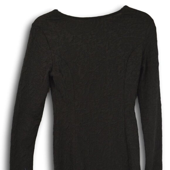 H&M Black Basic Textured L/S Bodycon Dress S - Picture 2 of 3